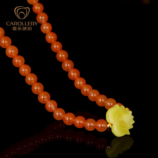 Jiale Beeswax Bracelet Women's Natural South Red Agate Bracelet Two Circles Multiple Circles Persimmon Red South Red Accessories Authentic Birthday Gift About 6mm