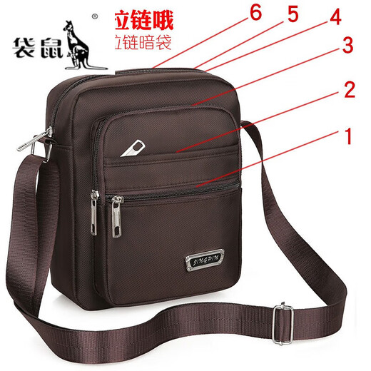 Kangaroo (Kangaroo) Sac à épaule décontractée pour hommes Sac à bandoulière Small Sac à dos pour hommes décontractés Sac à bandoulière Toile Portable Business Trend [Square-Pull Basic Style] + [YZ3519 Black]