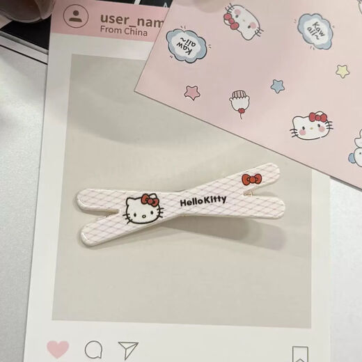 Sweet girly heart KT cat hairpin cute cartoon student bangs clip side clip ins high-looking hairpin hair accessory KT cross hairpin random one