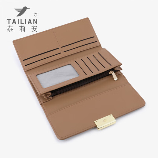 泰莉安（TAILIAN）简约时尚长款女士手包批发2025新款三折大容量 杏色