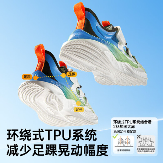 Kenopo Children's Toddler Chaussures 25 Sandales respirantes d'été 18 mois - 5 ans Chaussures fonctionnelles Série pilote GW1729 Blanc / Bleu / noir 27 170 mm Convient pour la longueur du pied 166-175 mm