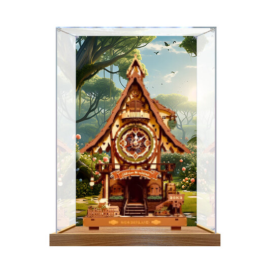 Lingzhi is suitable for Ruoke cuckoo clock small house diy cabin model storage dust-proof box acrylic display box boutique black bottom special price