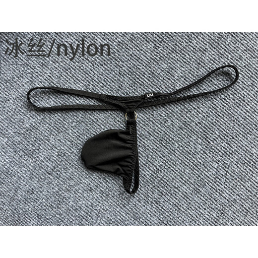 BUFFNY New Men's Low Waist Thong Personalized Sexy Ice Silk Mesh Transparent Men's Underwear White Ice Silk M 50KG-60KG