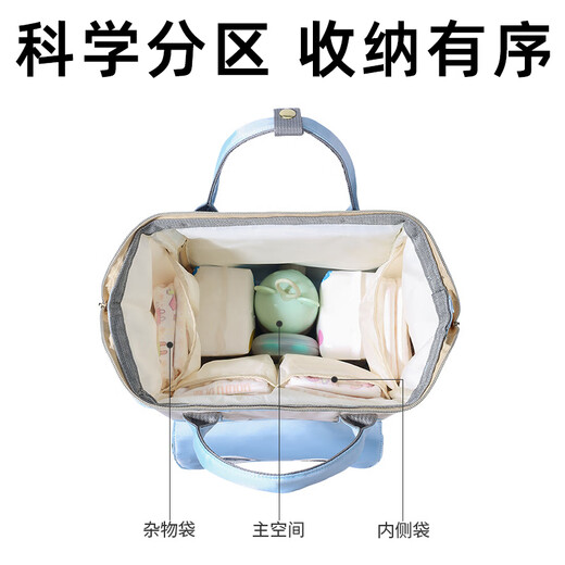 OIMG妈咪包双肩包大容量母婴外出轻便手提多功能防水待产包宝妈妈咪袋 天际蓝
