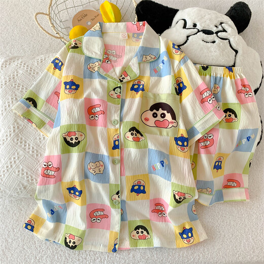 睡衣女夏季短袖云朵棉夏天女士2025年新款学生可爱卡通家居服套装 QDMBE684 XL (170) 建议体重120斤以内
