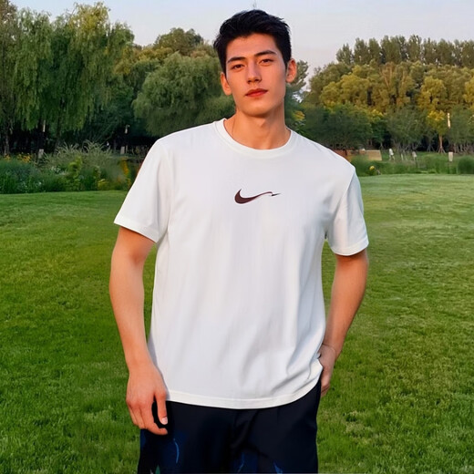 耐克（NIKE）篮球短袖速干运动装男薄款透气跑步T恤夏季新款防晒上衣 白色HV4882-100 XL