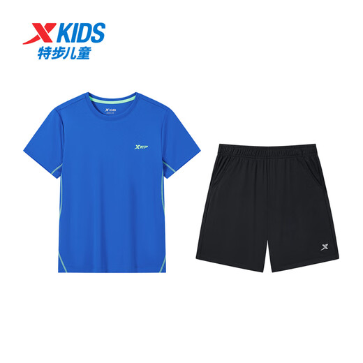 XTEP (XTEP) Kinderkleidung für Jungen und Mädchen Komfort und vielseitige Mode kurzärmelig gestricktes Anzug Royal Blue 170