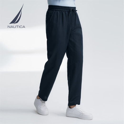 诺帝卡（NAUTICA）【大促爆款】男装25春夏新款天丝亚麻休闲裤男PO5212 藏青4NV M