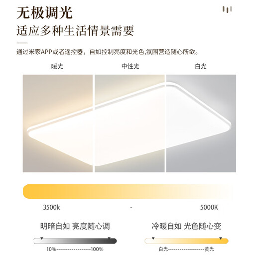 NVC full spectrum eye protection ceiling lamp living room headlight smart LED lighting fixture simple atmospheric light range S free installation