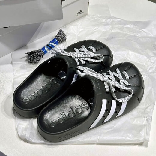 阿迪达斯 （adidas）拖鞋男鞋女鞋夏季运动户外沙滩鞋包头洞洞鞋透气凉拖 JH9848黑色 36.5