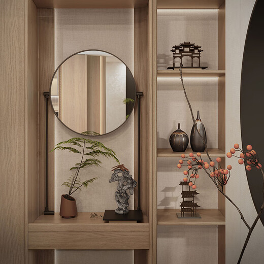 Sophia Wardrobe Whole House Customization New Chinese Style Solid Wood Leather Wardrobe Simple Bedroom Furniture Storage Wardrobe Storage Cabinet Wenshan Oak Square Meter Price