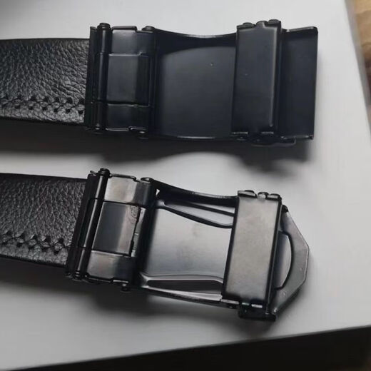 New men's belt automatic business fashion middle-aged casual pants belt versatile youth belt Korean style pants belt simple black square belt + buckle 120cm