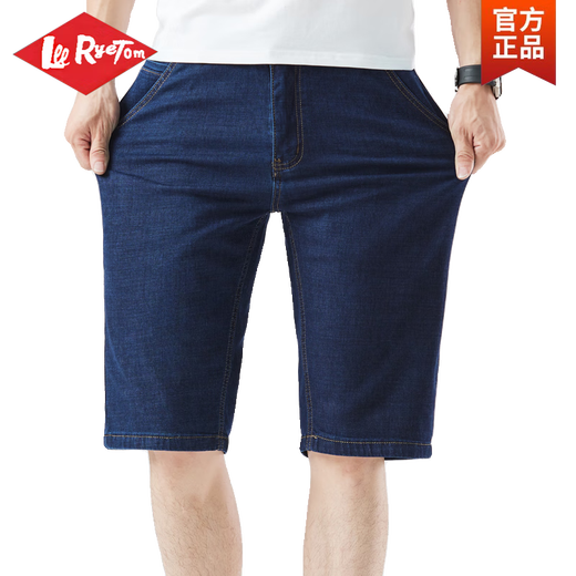 Lee ryetom牛仔短裤男大码宽松直筒弹力五分裤胖子肥佬300斤加肥加大中裤潮 蓝灰色 1389 30 120-130斤