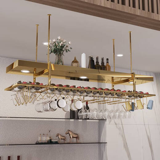 Yonghuan Bar Hangre de suspension Bar suspendu en verre à vin rouge Stand Down Armoire suspendue Luxury Luxury en acier en acier inoxydable Rack de gobelet Hangle de gobelet Rack Titanium Gold Style 12035
