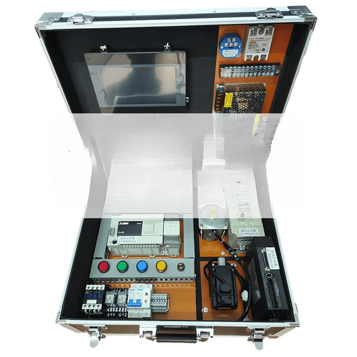 Учебное шасси ПЛК Mitsubishi FX3U, тестовая коробка, программирование, обучение и обучение, контроллер автоматизации, комплект обучения ПЛК, видеокурс, руководство для преподавателя, 4-осевой, 3-осевой конвейер, 1-осный оригинальный Mitsubishi 3U32M