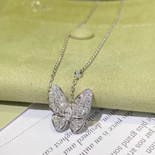 Huaiyin Laboratory Grown Diamond Butterfly Necklace 18k Gold Inlaid Fashionable Versatile Clavicle Chain Couple Style Water Shell VS/Slightly Flawed Deposit F-G/Excellent White 1 Point