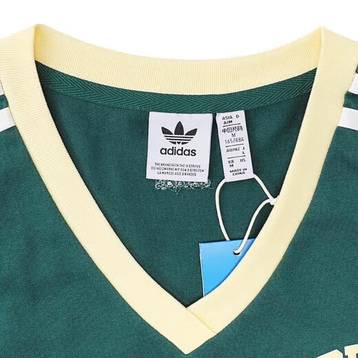 阿迪达斯 （adidas）三叶草短袖连衣裙女裙夏季运动裙V领半袖衫休闲T恤裙子 IR6042森林绿 L