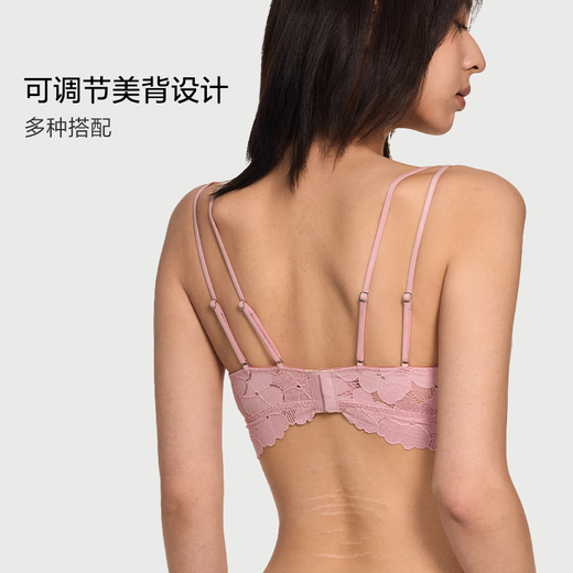 Victoria's Secret Французская треугольная чашка Мягкое кружево с цветочным принтом Тонкий беспроводной бюстгальтер Нижнее белье Жилет 34Y5 Кокосовый белый цветочный стиль 11249615 M