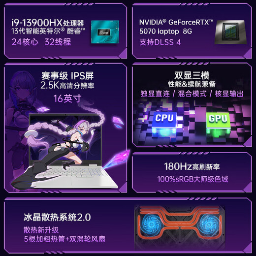 Красочная скрытая звезда G16 Pro 2025 Ultimate 16-дюймовый 14-го поколения Core I9 RTX5070TI/5080 Графика P16 Pro Slim Design Gaming Ноутбук I9-13900HX 5070 32G 1T