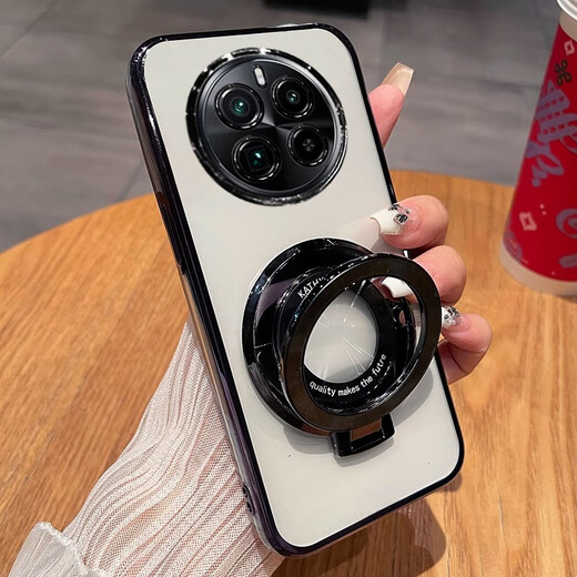 
Fushun She is suitable for real me gt5pro mobile phone case realme GT5por transparent protection silicone case RMX3888 full cover anti-fall oppogt ultra-thin oppo men and women high-end sense [cool black] transparent electroplating *CD pattern bracket realme real me GT5 Pro