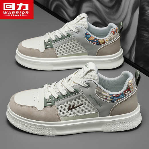 Chaussures guerrières Chaussures pour hommes polyvalents pour hommes Chaussures de sport décontractées l699c blanc / marron clair / marron 40