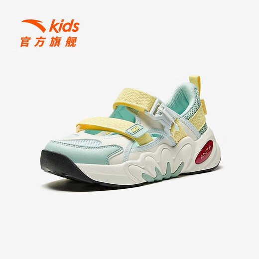 ANTA (ANTA) Children's Sandals Girls' Shoes 2026 Autumn and Winter New Product Succulent Mary Jane Outdoor Sports Shoes Beach Shoes Black/Mud Lime/New Oxygen Green-1 34