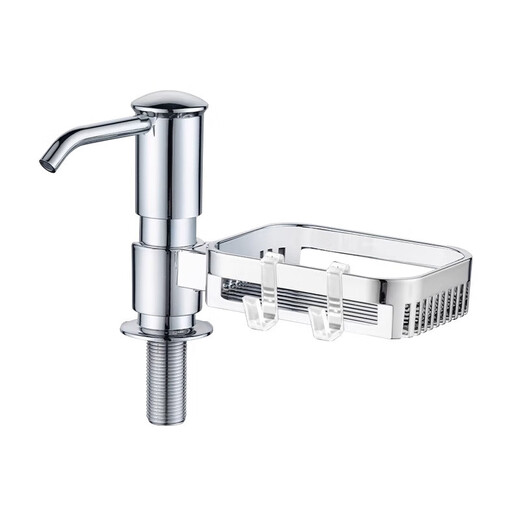 洗洁精水槽按压器厨房洗菜盆水槽皂液器置物架洗涤剂延长器B1050 亮银色