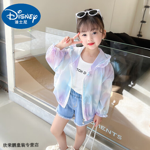 Disney baby girl summer sun protection clothing thin coat 2025 new summer clothing baby girl Korean style style infant sun protection clothing Violet 100 recommended 90-100cm3-4 years old cm