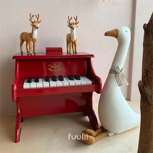 Manxue (Manxue) Acordeón francés Piano Instrumento para niños Música Ilustración Baby Educación temprana de madera Juguete 18 Key Black Piano