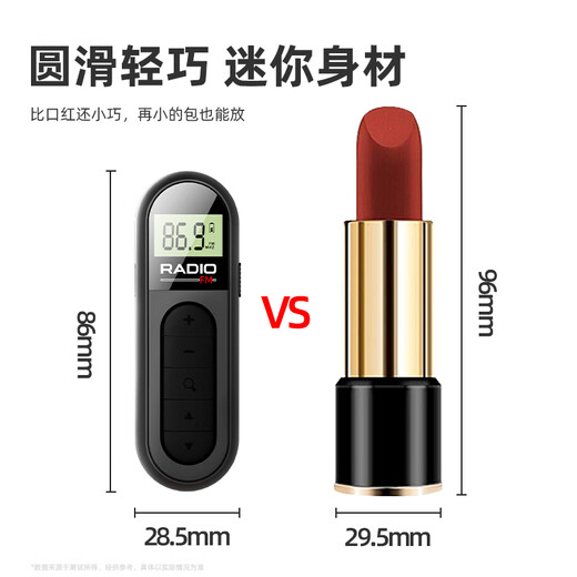 Dili Mini Radio 2025 New Model for the Elderly Small Portable Micro FM FM Mini Multifunctional Audio for the Elderly Charging Listening to Books and Opera Black (External Headphones Included)