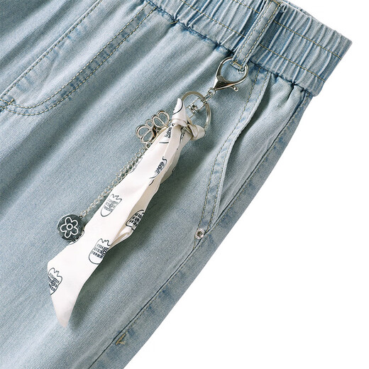 Silk Cypress House elastic waist jeans 2025 summer new women's high waist droop washing and slimming straight pants S52T1250K