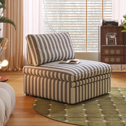 Warners (Huanasi) Sofa Bett falten Doppelwalt 2025 Neues kleines Wohnungszimmer Ziehen und dehnbar abnehmbare einwäschewäsche und leinen Sofa -Bett 0,85 m Tee -Perm Streifen - Leinen Baumwolle - Violett