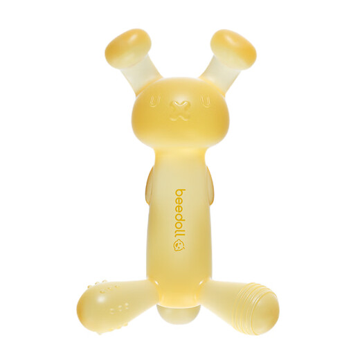 Beidou Little Rabbit Teether Baby Teething Stick Baby Teething Stick Oral Toy 6 Months Old Anti-eating Hand 4 Baby Teeth Three-piece Set + Lemon Yellow + Storage Box + Anti-eating