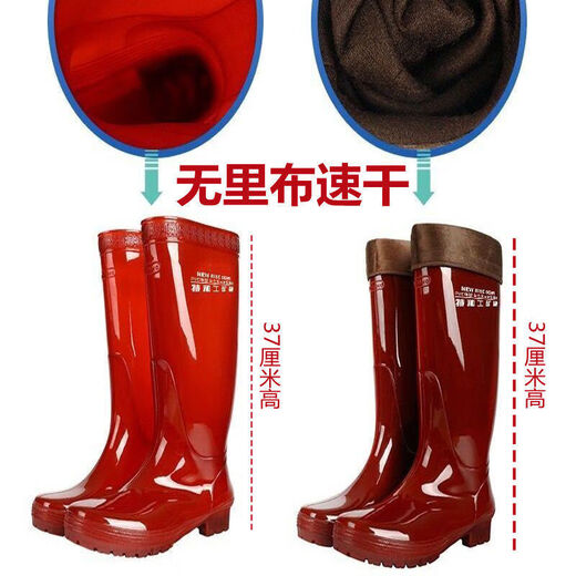 大东（dusto）茶色无内里布高筒雨鞋男没网纱布速干防水鞋防滑耐酸碱劳保胶鞋靴 898高筒茶色-无里布-无绒 42