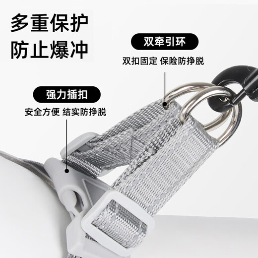 Miling dog leash dog leash set dog harness dog collar dog walking leash dog outing rope universal for small and medium-sized dogs gray chest harness without leash S size recommended 8-15 Jin Jin equals within 0.5 kg