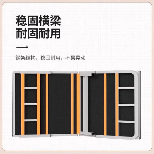 聚驰折叠床单人床家用午休小床成人简易出租屋1米2便携双人床硬板铁床 【方管】钢架厚板 白色 186*70