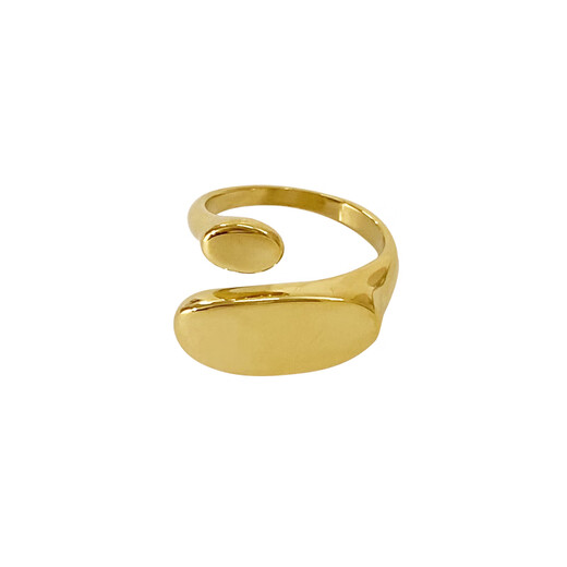 DL 1998 18k plated ring European and American style light luxury titanium steel plated 18K gold color-preserving opening for women metal versatile in A gold (half opening can be fine-tuned) opening adjustable