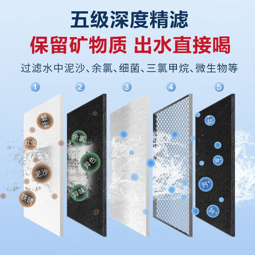 九阳净水器家用直饮机厨房前置自来水水龙头超滤过滤器滤芯净水机 超滤净水器1283+8支PP棉滤芯