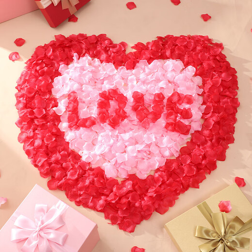 阿宝丽求婚玫瑰仿真花瓣手撒花浪漫生日床上婚礼结婚房布置装饰浅粉色