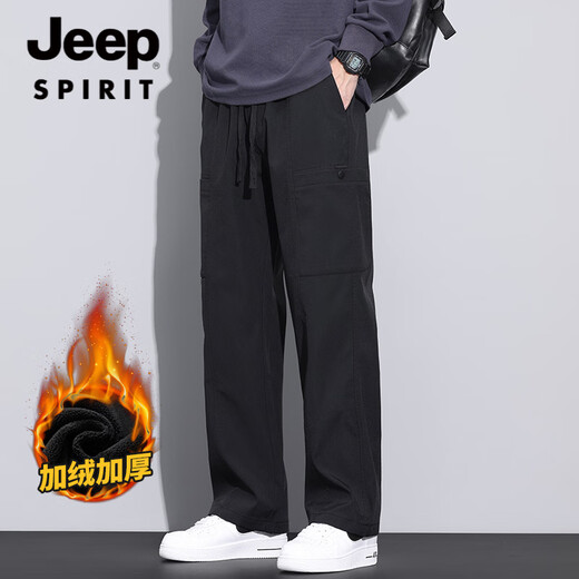 JEEP SPIRIT吉普美式潮牌工装裤男宽松直筒伞兵裤2025夏季薄款运动冲锋休闲裤 JEEP9856-军绿色 4XL 【商家】180~200斤