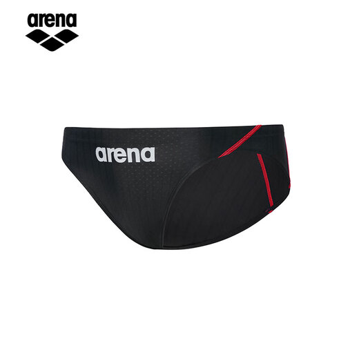 Arenas 25. neue Herren-Badehose, wettbewerbsfähig, einfach und weich, Anfänger-Trainings-Triangel-Badehose mit hohem Schritt, Schwarz und Rot (BKRD) L