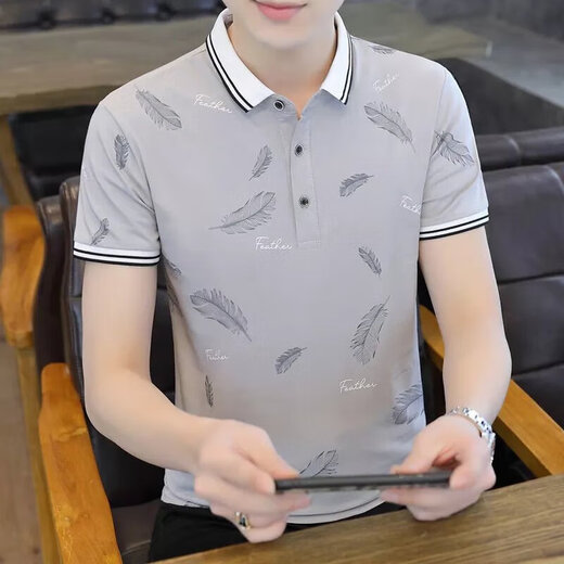 丨Lilang丨Brand men's collared Polo shirt summer men's short-sleeved T-shirt ins cotton slim half-sleeved trendy brand clothes 2023677 Lake Blue 2024 M Weight 90-100