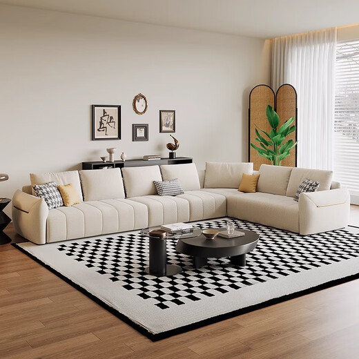 Jian Xin Fabric Sofa Chenille Modern Simple Dofa Living Room Маленькая и средняя квартира с тремя печатью угловой диван 826