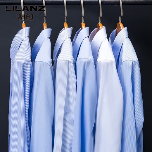 Lilang Spring and Autumn New Business No-Iron Long Sleeve Shirt Men's Multi-Color Striped Breathable Trendy Brand Daddy Clothing High-end Top Straight Tube 6621 Straight Tube 45