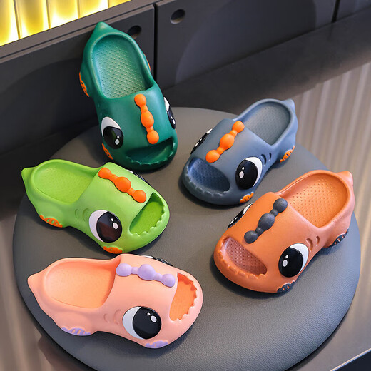 Cute children's slippers for boys 2025 new summer baby girl indoor bath non-slip boys' slippers for outer wear orange (upgraded environmentally friendly material) 12 230 yards (inner length 22CM suitable for sizes 36-37)