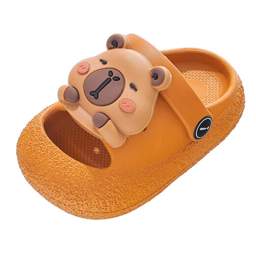 Tiaodegao Kapibara children's slippers boys' new summer clogs non-slip girls' sandals indoor baby slippers pumpkin color 22-23 sizes 15cm inner length