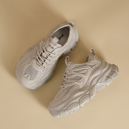 Zhr Dad Chaussures pour femmes en été Mesh Casual Chaussures pour les femmes Sole des chaussures de sport légères G761E Gray 35