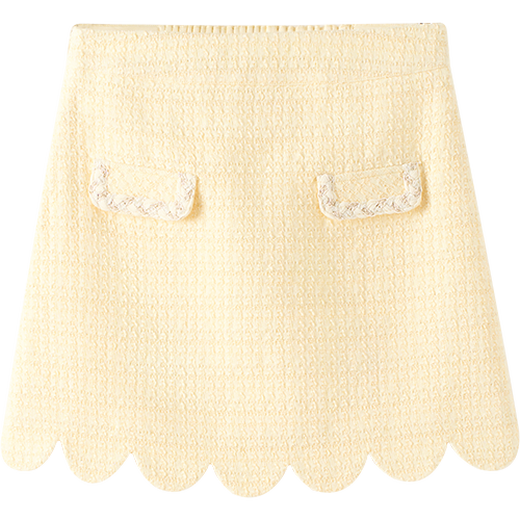 YEEHOO children's clothes, girls' skirts, spring fashion ladies' small fragrant skirts, spring clothes, new elegant medium and large children's clothes, fragrant yellow 170