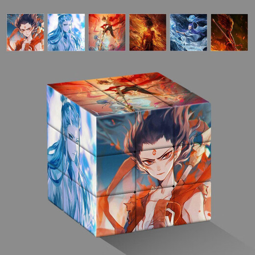 MPPMCK Nezha 2: Dämonenkindes Meer zwei Kinder kreativer Rubik's Cube Children's Peripheral Unificing Casual Toys Cartoon Erwachsener Nezha C Style Drittes Level