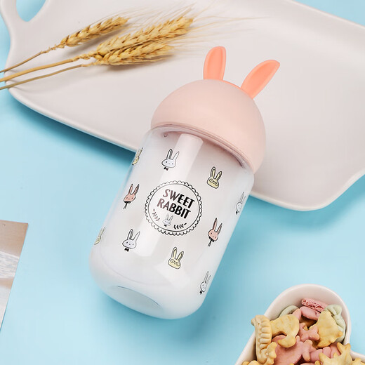 乐扣乐扣软萌水杯Tritan塑料杯子夏天女便携可爱少女儿童小学生 薄荷色 ABF653MIT 460ml